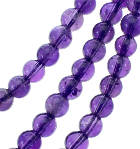 Native American Amethyst Sterling Silver 3-Strand Bead Necklace AX126055