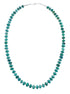 Native American Turquoise Sterling Silver Bead Necklace AX126057