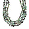 Native American Larimar 3-Strand Bead Silver Necklace AX126061