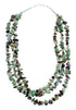 Native American Larimar 3-Strand Bead Silver Necklace AX126061