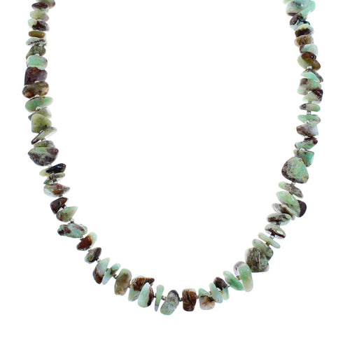 Native American Sterling Silver Larimar Bead Necklace AX126063