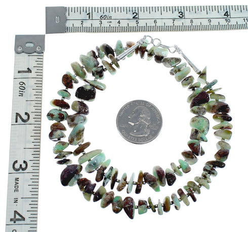 Native American Sterling Silver Larimar Bead Necklace AX126062