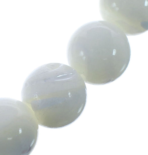 Native American Mother of Pearl Bead Sterling Silver Necklace AX126068