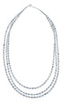 Native American Howlite Sterling Silver 3-Strand Bead Necklace AX126072