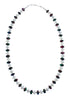 Native American Sterling Silver Mother of Pearl And Dragonblood Jasper Bead Necklace AX126076