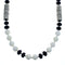 Navajo Mother of Pearl And Onyx Old Pawn Style Sterling Silver Bead Necklace AX126083