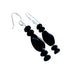 Native American Sterling Silver Onyx Bead Hook Dangle Earrings AX126032