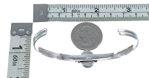 Pink Opal Sterling Silver Native American Cuff Bracelet AX125910