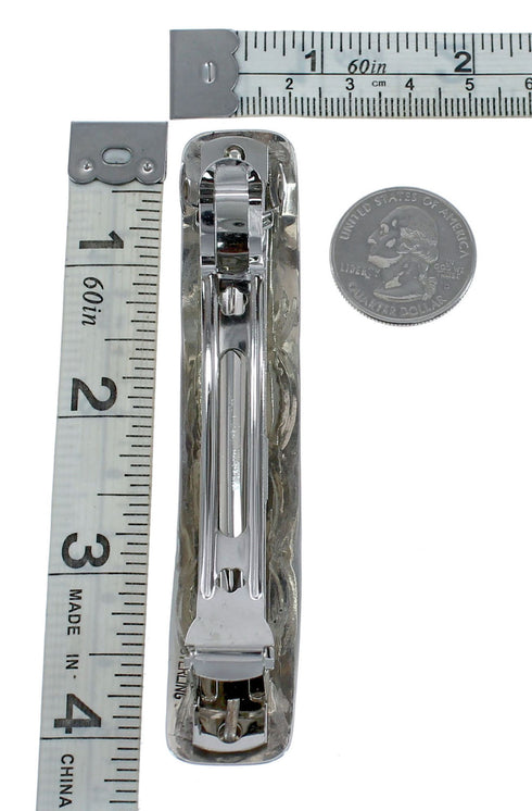 Navajo Sterling Silver Turquoise Hair Barrette JX125836