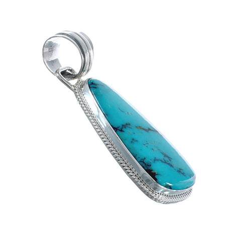 Turquoise Native American Genuine Sterling Silver Pendant JX125842