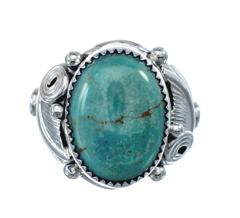 Sterling Silver Turquoise Native American Feather Ring Size 11 AX126143