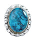 Authentic Sterling Silver Turquoise Navajo Hand Crafted Ring Size 8-3/4 AX126108