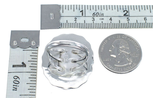 Authentic Sterling Silver Turquoise Navajo Hand Crafted Ring Size 8-3/4 AX126108