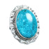 Authentic Sterling Silver Turquoise Navajo Hand Crafted Ring Size 7-3/4 AX126109