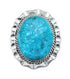 Authentic Sterling Silver Turquoise Navajo Hand Crafted Ring Size 7-3/4 AX126109