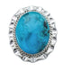 Authentic Sterling Silver Turquoise Navajo Hand Crafted Ring Size 5-1/2 AX126110
