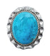 Authentic Sterling Silver Turquoise Navajo Hand Crafted Ring Size 6-1/2 AX126115