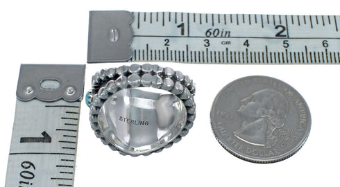 Sterling Silver Turquoise Zuni Ring Size 8-1/2 AX126105