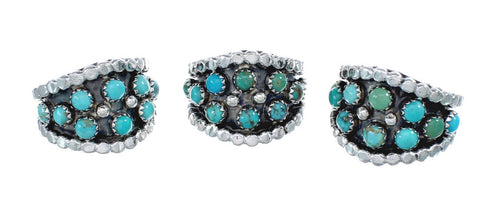 Sterling Silver Turquoise Zuni Ring Size 5-3/4 AX126098