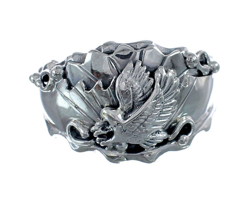 Native American Sterling Silver Eagle Navajo Ring Size 11-3/4 AX126356