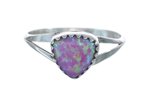 Native American Pink Opal Sterling Silver Ring Size 6-3/4 AX126454