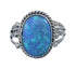 Sterling Silver And Blue Opal Navajo Ring Size 6 AX126528