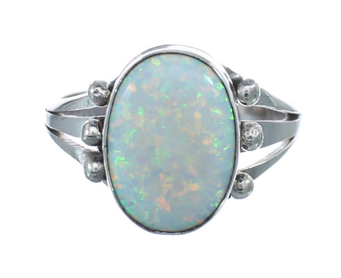 Native American Sterling Silver Opal Ring Size 6-1/4 AX126474
