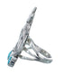 Navajo Wolf Sterling Silver Turquoise Ring Size 7-3/4 AX126410
