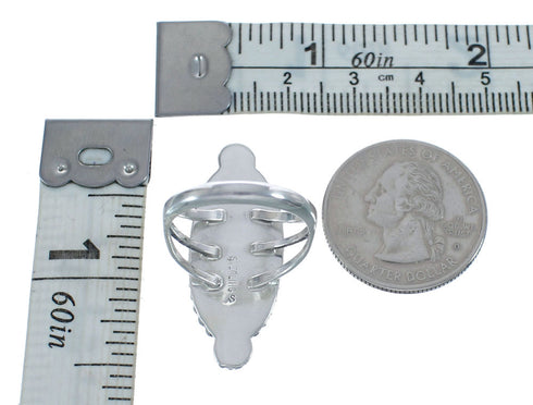 Turquoise Sterling Silver American Indian Ring Size 7-3/4 AX126445