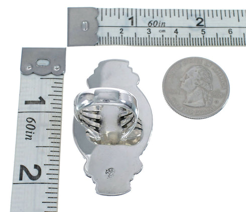 Native American Sterling Silver Real Turquoise Ring Size 7-1/4 AX126420