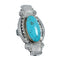 Native American Sterling Silver Real Turquoise Ring Size 8 AX126421