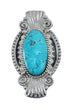 Native American Sterling Silver Real Turquoise Ring Size 8 AX126421