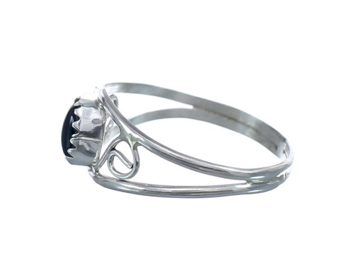 Native American Onyx Genuine Sterling Silver Ring Size 9 AX126391