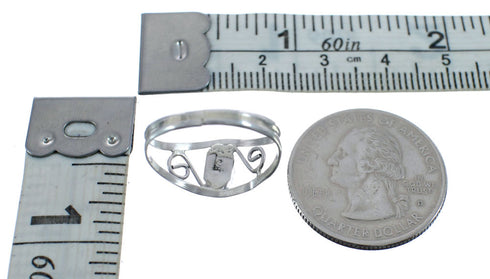 Native American Onyx Genuine Sterling Silver Ring Size 9 AX126391