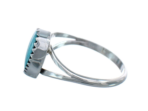Native American Authentic Sterling Silver Turquoise Ring Size 5-1/2 AX126513