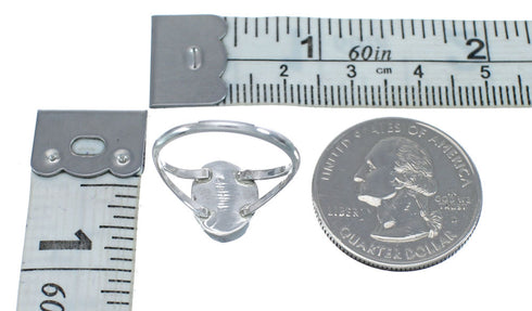 Native American Authentic Sterling Silver Turquoise Ring Size 5-1/2 AX126513