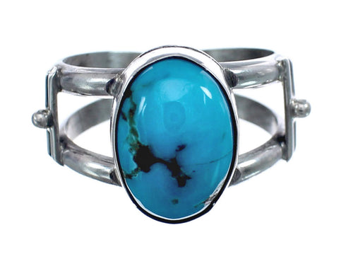 Native American Sterling Silver Turquoise Ring Size 9 AX126489