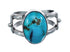Native American Sterling Silver Turquoise Ring Size 6-3/4 AX126490