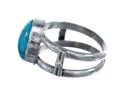 Native American Sterling Silver Turquoise Ring Size 8-3/4 AX126493