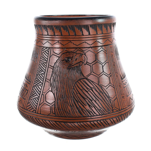 Hand Crafted Eagle Navajo Vase JX125885