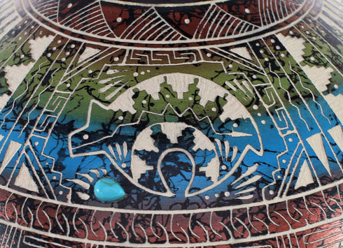 Native American Navajo Bear Hand Crafted Pottery JX125927