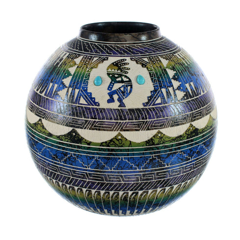 Native American Navajo Kokopelli Hand Crafted Pottery JX125971