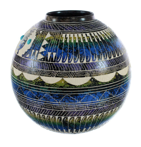 Native American Navajo Kokopelli Hand Crafted Pottery JX125971