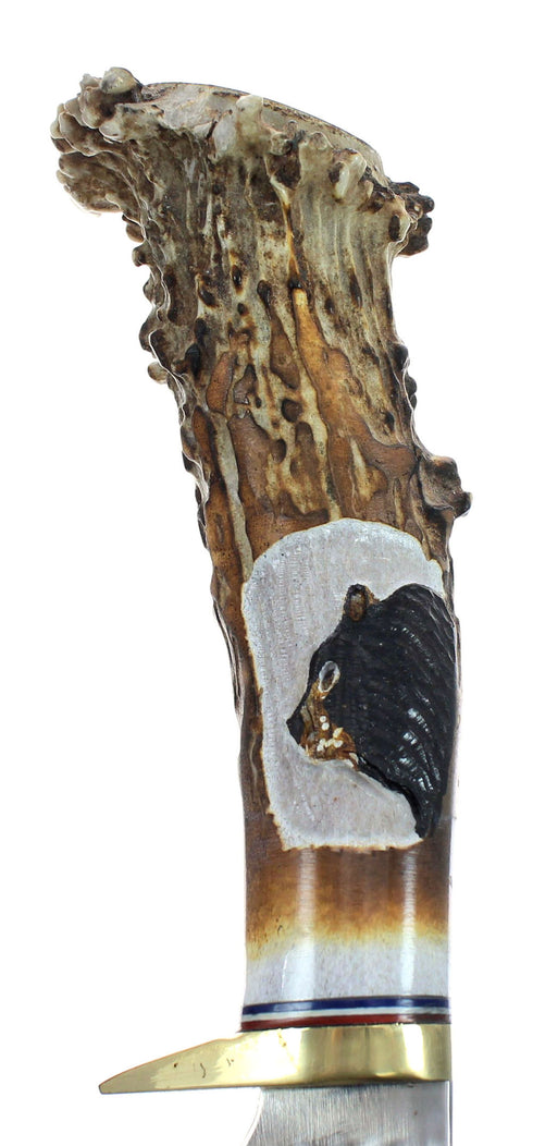 Hand Crafted Hunting Stag Knife Knife Ken Richardson Carve 9" JX126232