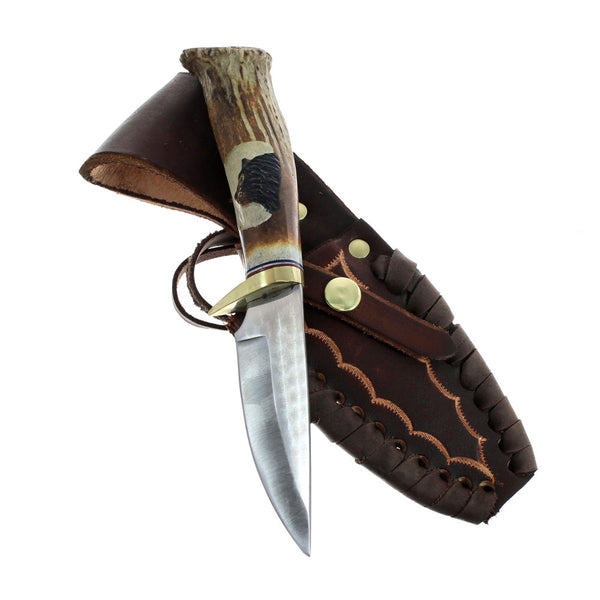 Hand Crafted Hunting Stag Knife Knife Ken Richardson Carve 9" JX126206