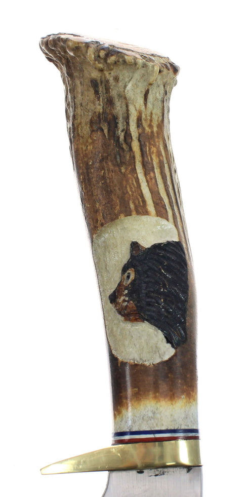 Hand Crafted Hunting Stag Knife Knife Ken Richardson Carve 9" JX126206