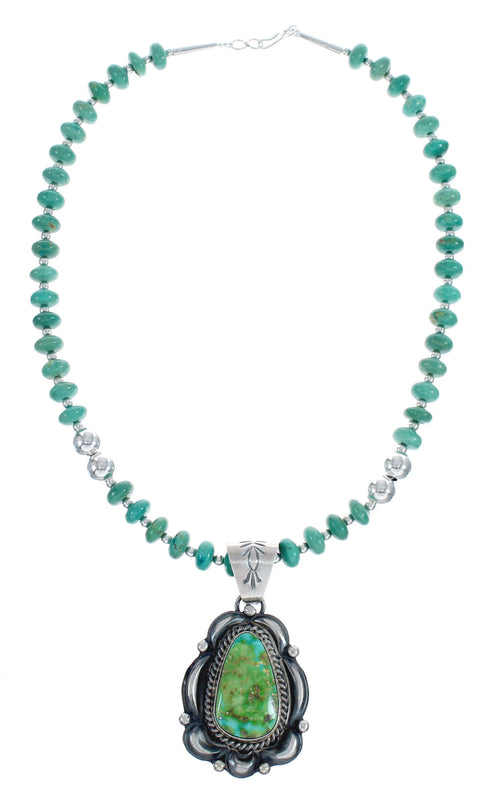 Sterling Silver Turquoise Native American Bead Necklace Set JX126979