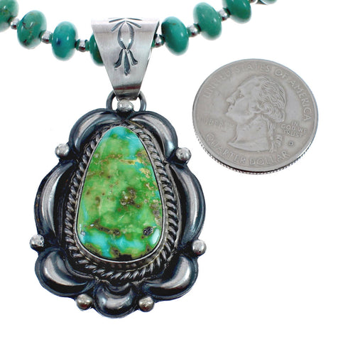 Sterling Silver Turquoise Native American Bead Necklace Set JX126979