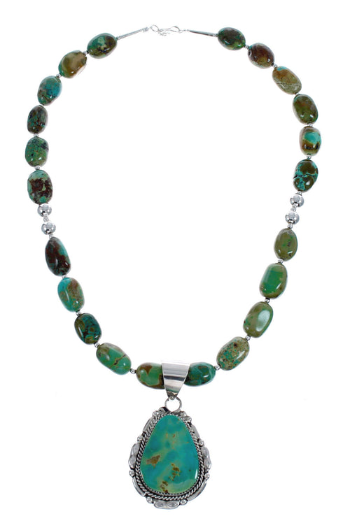 Sterling Silver Turquoise Native American Bead Necklace Set JX126982