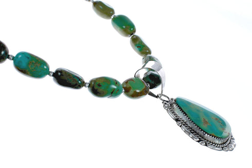 Sterling Silver Turquoise Native American Bead Necklace Set JX126982